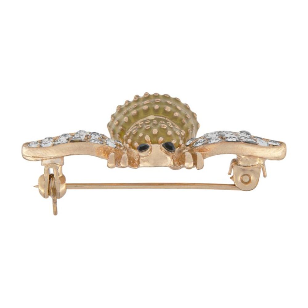 Gold Colored Bumblebee Brooch Pin with Pave Crystal Accents - Picture 7 of 9